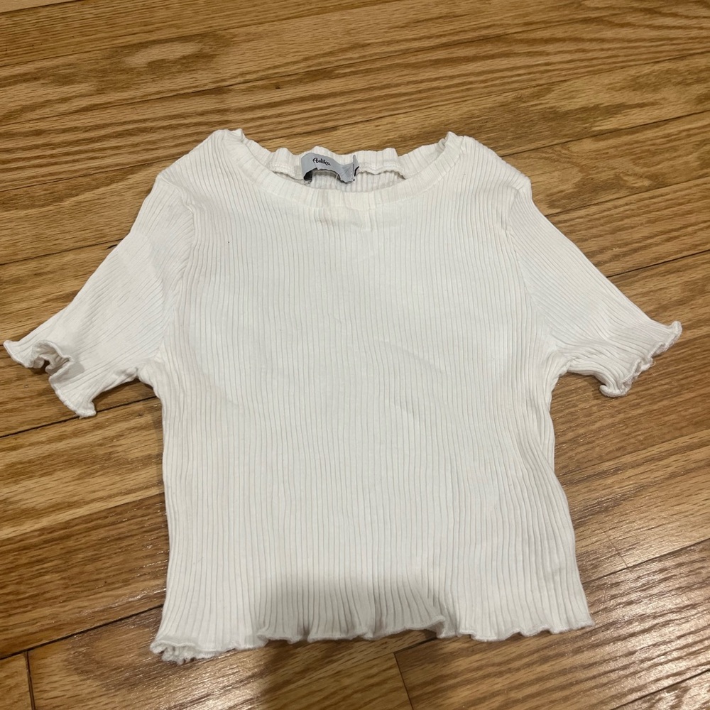 Adika White Ribbed Crop Top